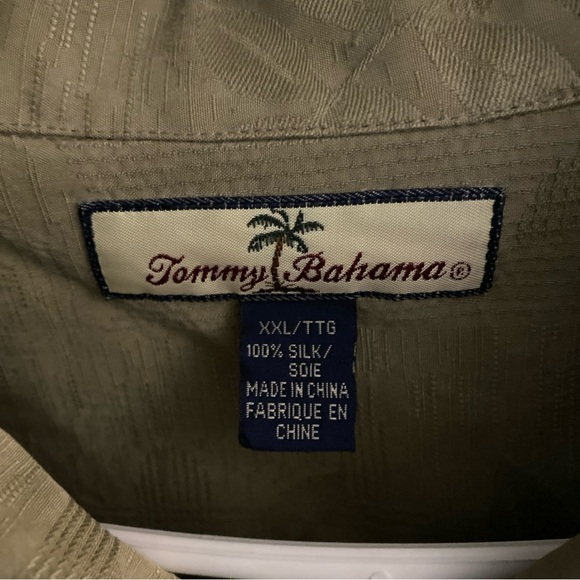 Vtg Tommy Bahama Silk Camp Shirt Mens XXL Floral Green Hawaiian Button Up - Picture 6 of 8